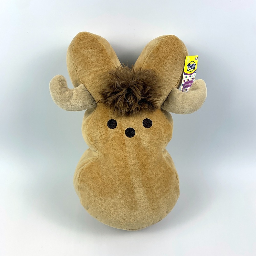 Peeps Highland Cow Buffalo Dress Up Bunny Plush 12" Tan Horns